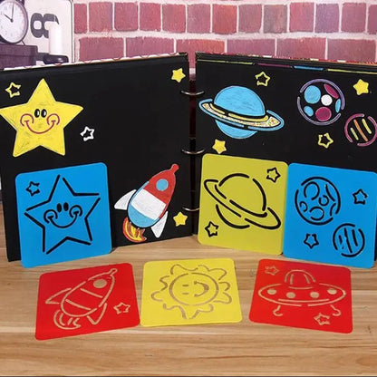 Jouet Pour Dessiner 4-6 ans | Pochoirs Lavables 6-24 pcs Animaux Légumes Transport Espace