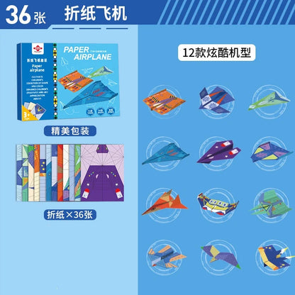 Papier Origami | Livre Avions en Papier 3D pour Enfants