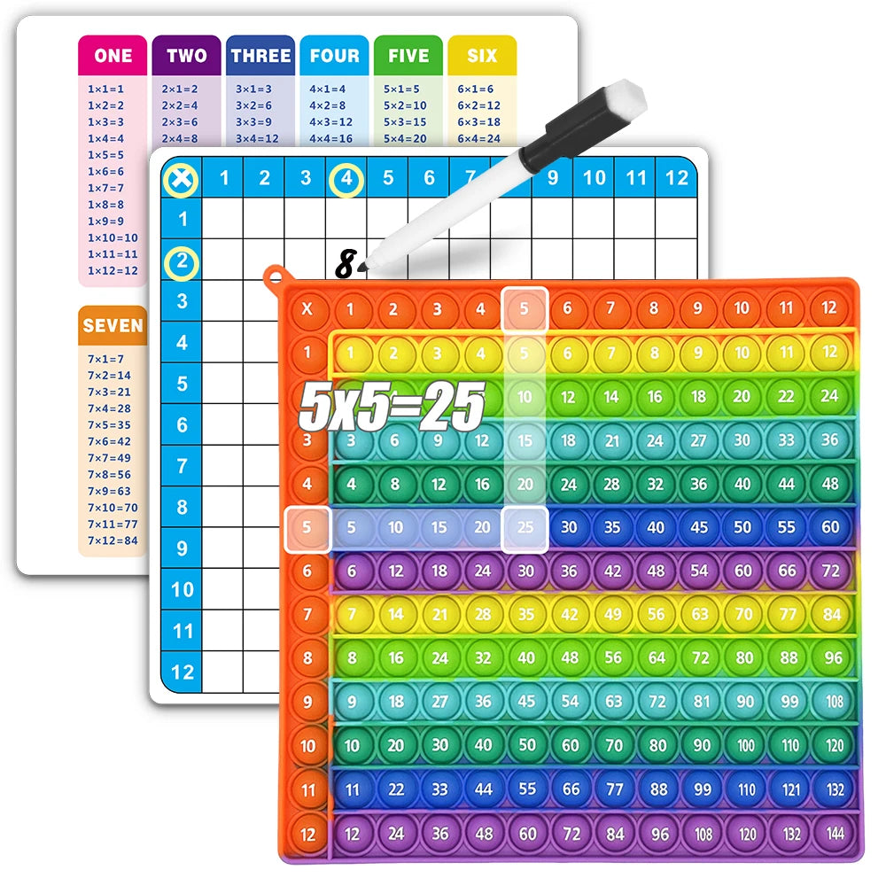 Jeu de Maths pour Enfants | Pop-it Éducatif Tables de Multiplication 12×12 Dès 3 ans