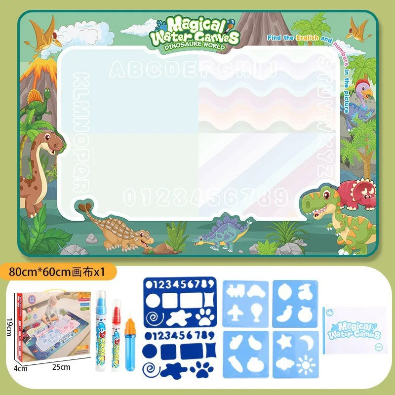 Tapis dessin à l’eau magique Montessori | 100×80 ou 80×60 cm | 18 Motifs | Dos Nylon | Zéro Tache | Réutilisable