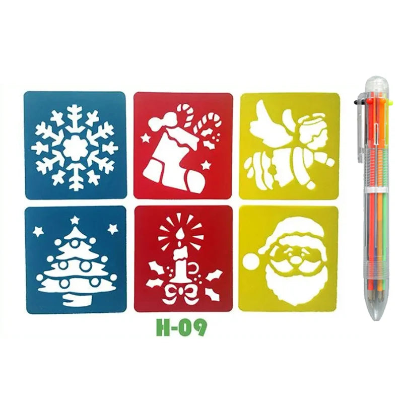 Jouet Pour Dessiner Enfants | Kit Pochoirs Lavables 5 Modèles Réutilisables