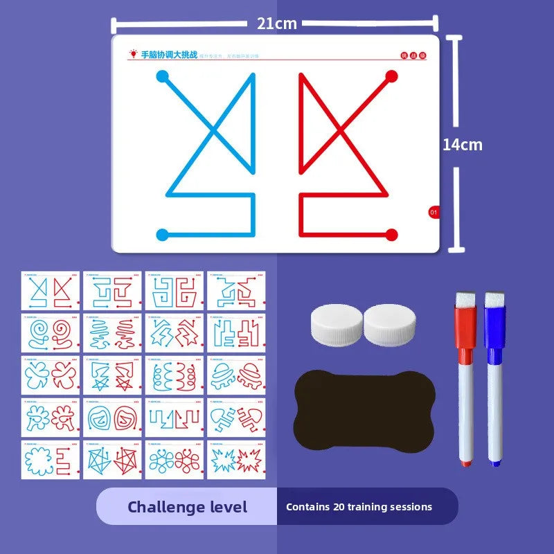Jeu de Motricité pour Enfants — Cartes Effaçables Réutilisables, Collaboration Cerveau, Dès 3 Ans
