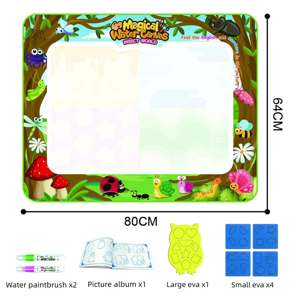 Jouet dessin – Tapis Magique à l’Eau Réutilisable | 3 Tailles | 4 Thèmes | Sans Tache | CE 3-12 ans