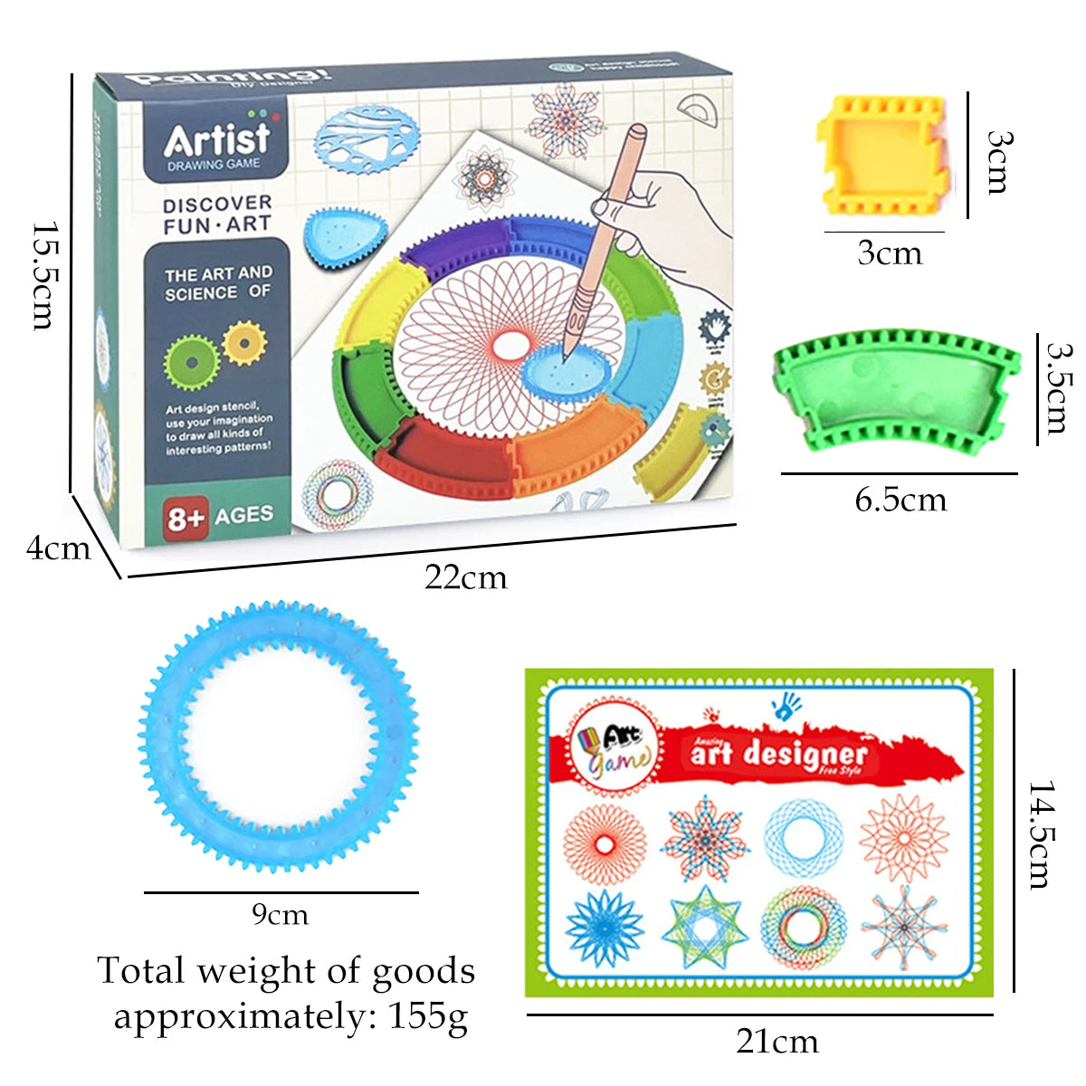 Jouet Dessin Spirographe 3D – Kit Artistique Rosaces Géométriques | 8-14 ans