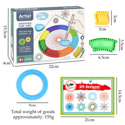 Jouet Dessin Spirographe 3D – Kit Artistique Rosaces Géométriques | 8-14 ans