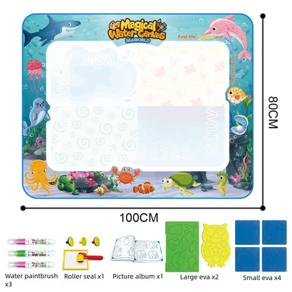 Jouet dessin – Tapis Magique à l’Eau Réutilisable | 3 Tailles | 4 Thèmes | Sans Tache | CE 3-12 ans