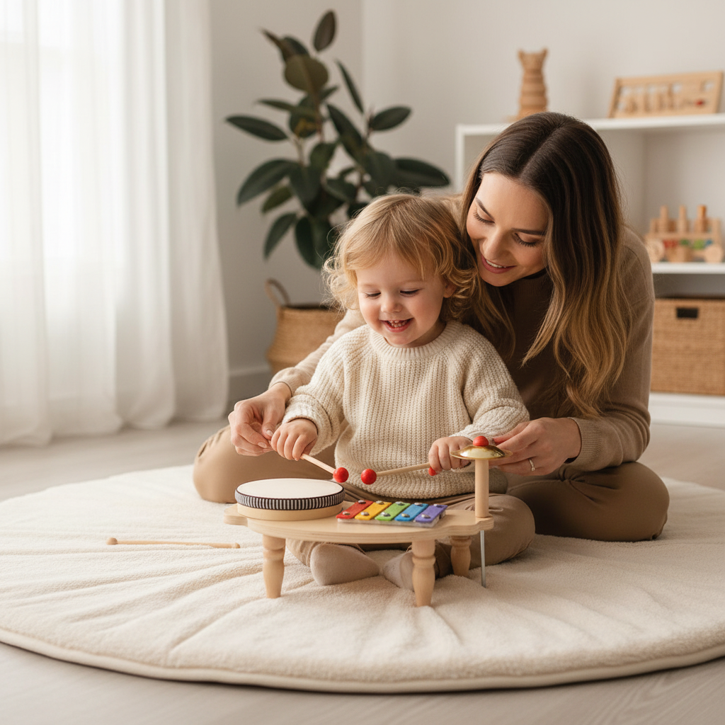 Apprentissage parent-enfant au xylophone