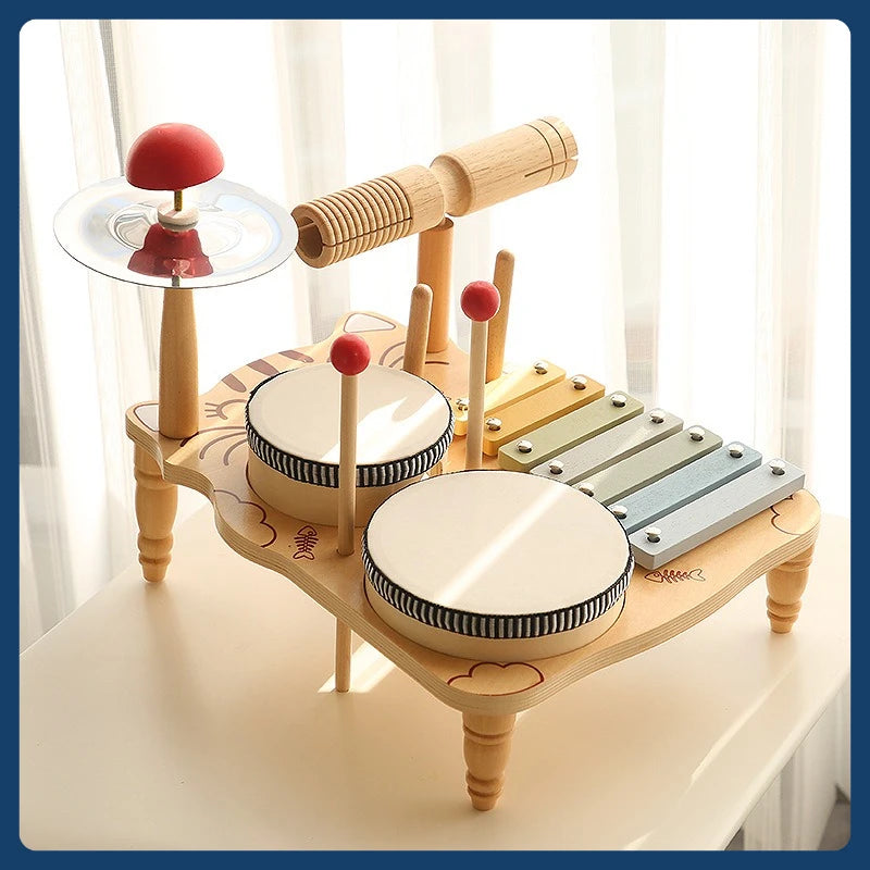 instruments musique enfant en bois.