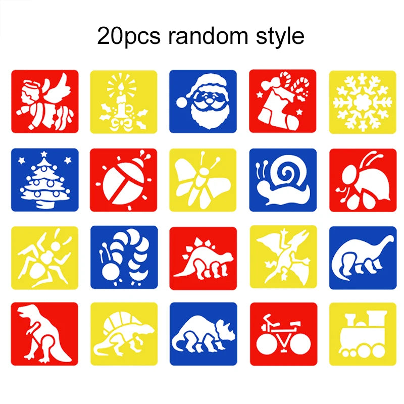 Jouet dessin – 24 Pochoirs Lavables Enfants | Animaux Véhicules Formes | Kit Créatif