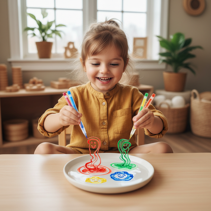 Enfant dessinant avec les stylos magiques