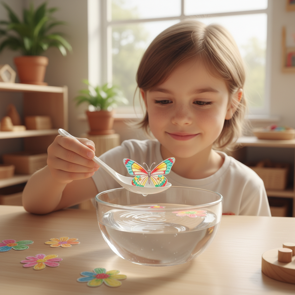 Enfant utilisant la cuillère