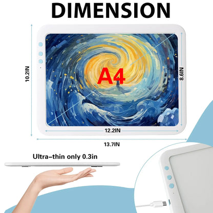 Tablette Dessin Enfant, Planche-LED de Traçage A4, dimension