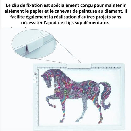 Tablette Lumineuse, Bloc LED A4 de Traçage, planche de peinture à clip de fixation