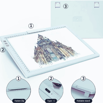 Tablette Lumineuse, Bloc LED A4 de Traçage, support ergonomique