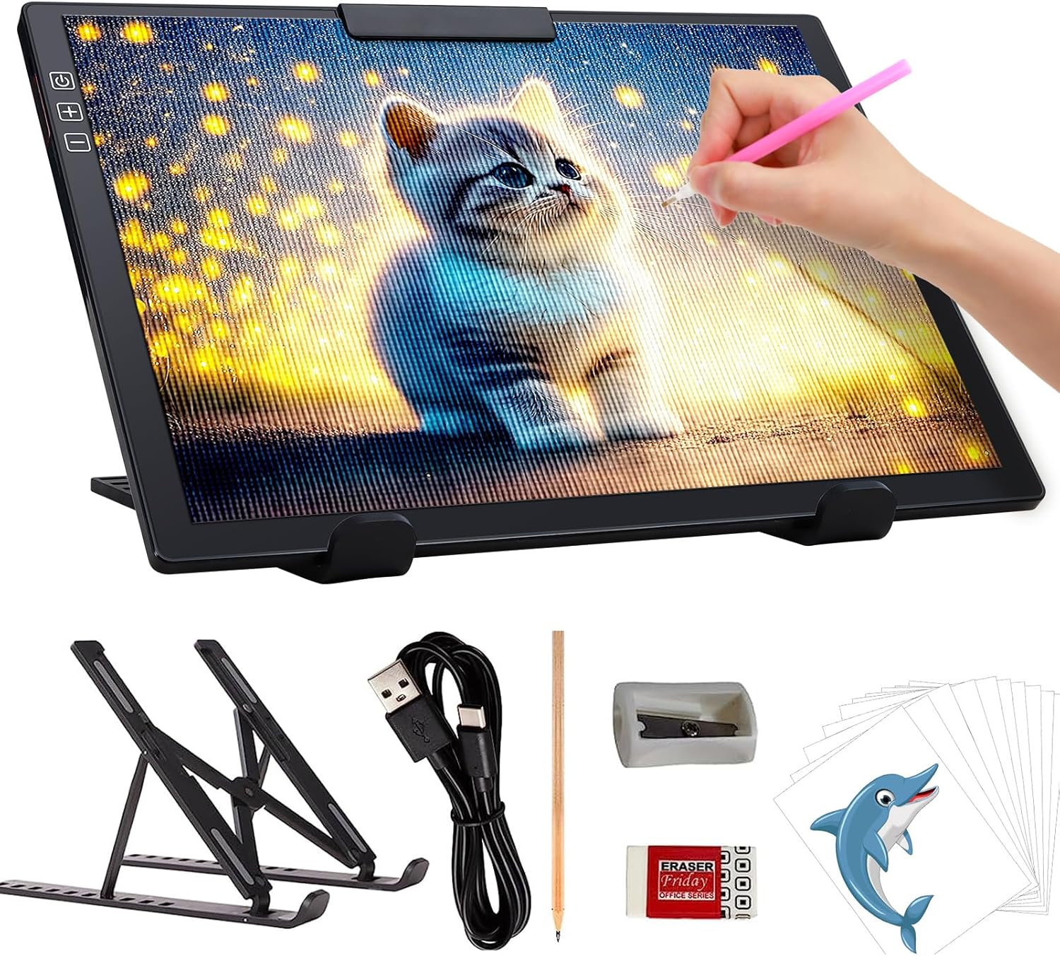 Tablette Lumineuse Dessin, Bloc de Traçage LED A4, kite de la boîte