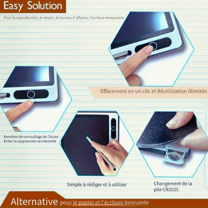 Tablette d'écriture, Bloc-Notes LCD-10.1 Pouces, solution facile