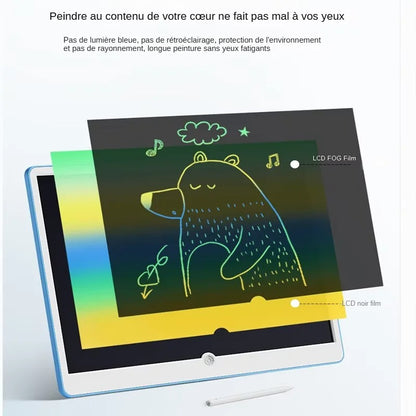 Tablette d'écriture, Grand Bloc-Notes LCD 19-pouces, une planche pour apprendre à dessiner