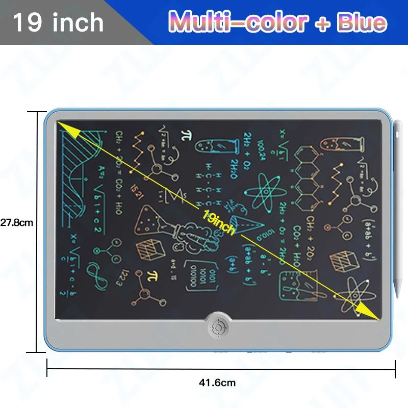 Tablette d'écriture, Grand Bloc-Notes LCD 19-pouces, bloc-notes bleu