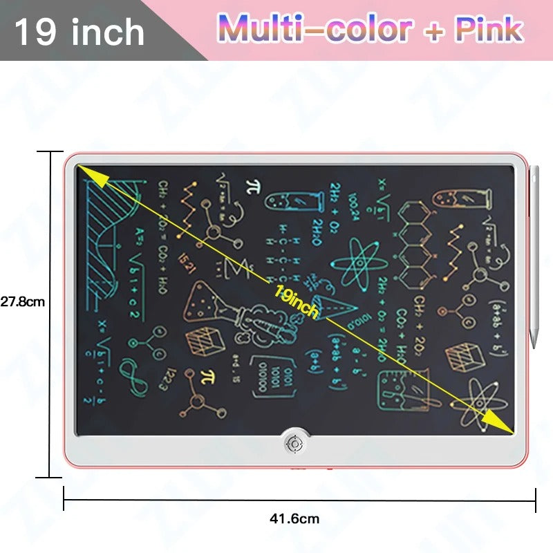Tablette d'écriture, Grand Bloc-Notes LCD 19-pouces, bloc-notes rose