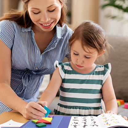 Tangram, Puzzle Magnétique en Bois pour enfants, jeu éducatif