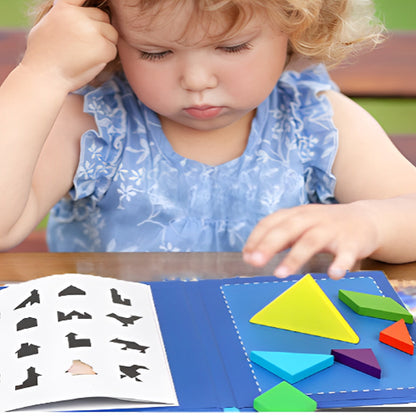 Tangram, Puzzle Magnétique en Bois pour enfants, jeu de réflexion