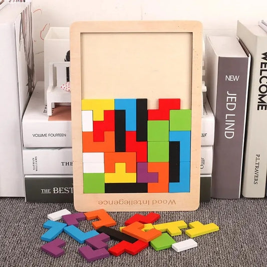 Tangram, Puzzle Tetris en Bois, jeu de logique et réflexion pour enfants