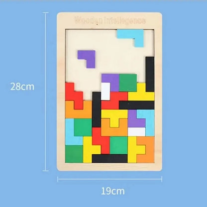 Tangram, Puzzle Tetris en Bois, dimension de la pièce