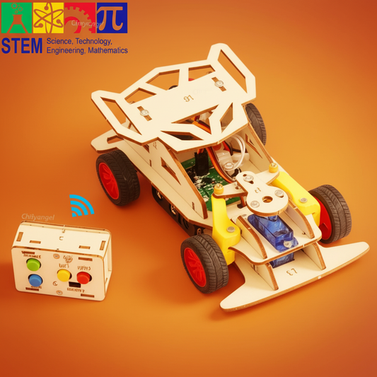 Voiture Télécommandée en Bois à Construire – Kit STEM 4x4 DIY