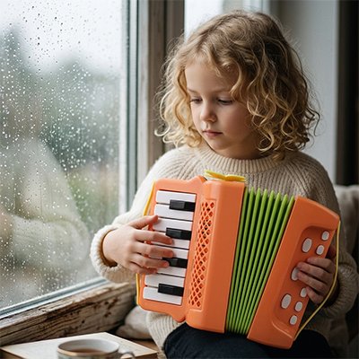 Accordeon enfant • jouet instrumental 10 touches 8 basses