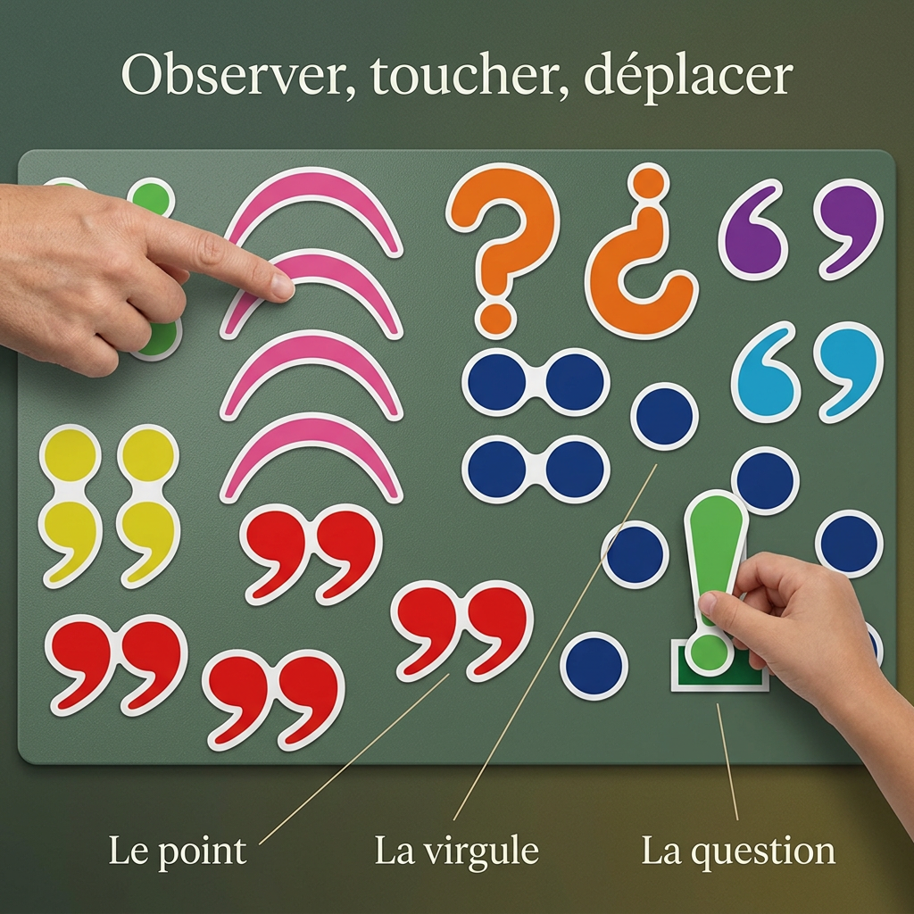 aide pédagogique ponctuation pour salle de classe maternelle