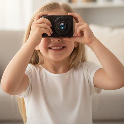 Appareil photo pour enfant caméra enfant filtres jeux time‑lapse