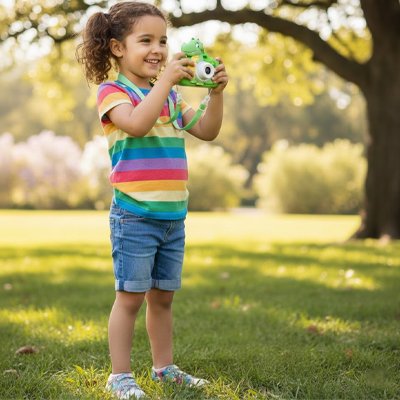 Appareil photo pour enfant, caméra jouet double objectif zoom 8x 32 Go