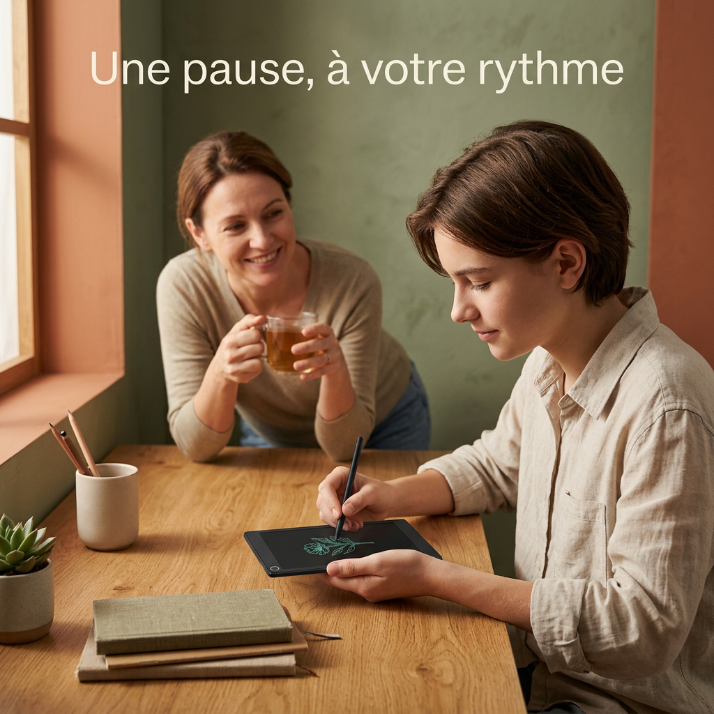 ardoise numérique double écran avec stylet magnétique