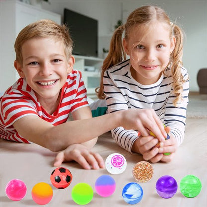 Balles rebondissantes, lot de 30 balles rebondissantes bicolores (25 mm) en caoutchouc givré