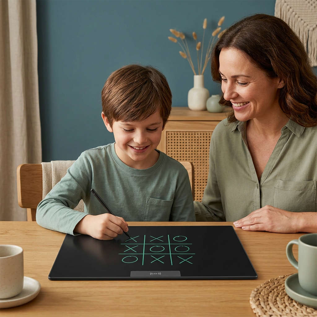 bloc-notes LCD ultra-mince avec étui en cuir pour adulte