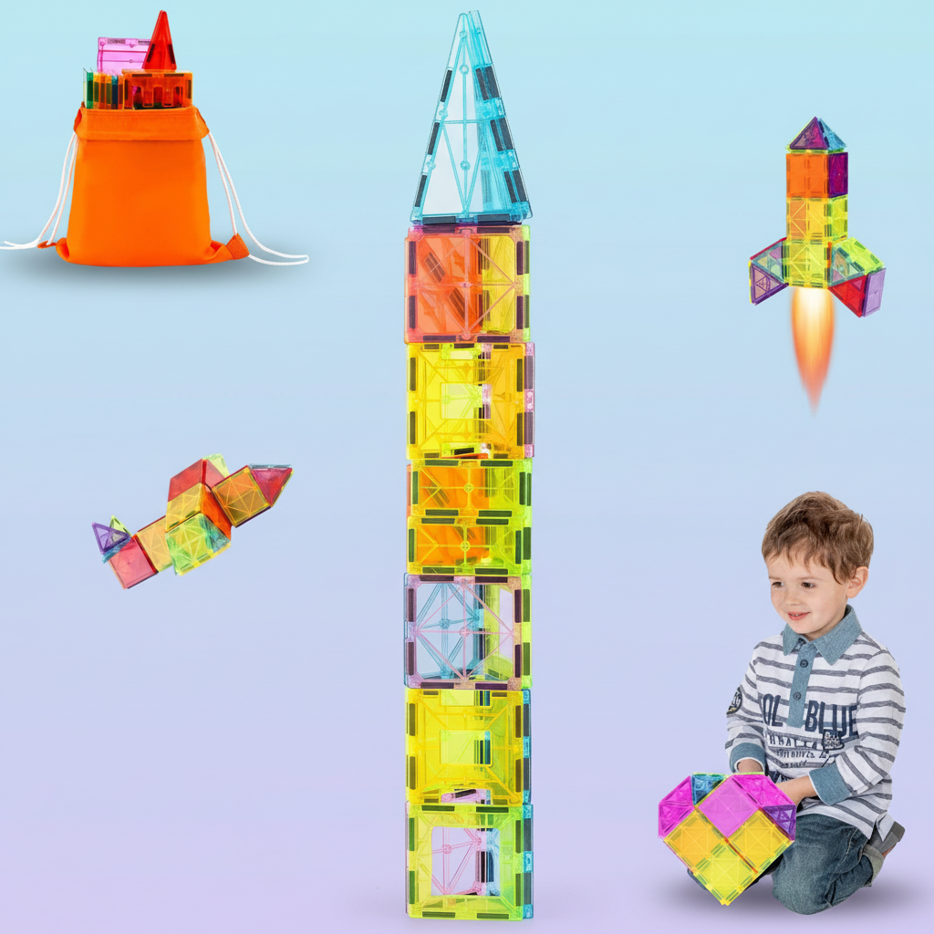 Blocs magnétiques 3D - Tour et constructions