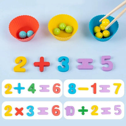 Bol de Tri de Perles en Bois pour Enfants - Puzzle Mathématiques - Jeu Éducatif Enfant