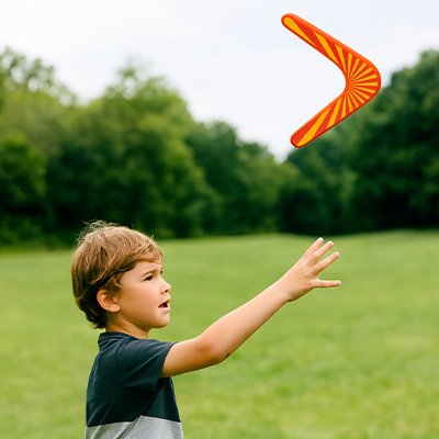 Boomerang débutant grande pelouse vent faible