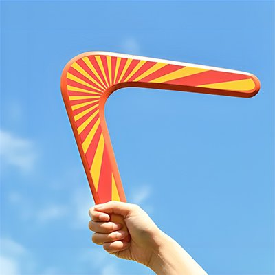 Boomerang en bois forme V peinture à l’eau motifs