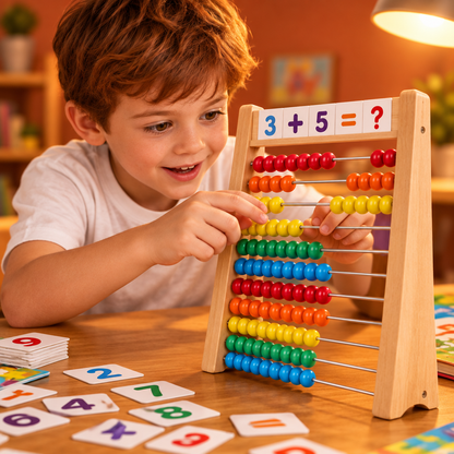 Perles de calcul en bois, comptage éducatif
