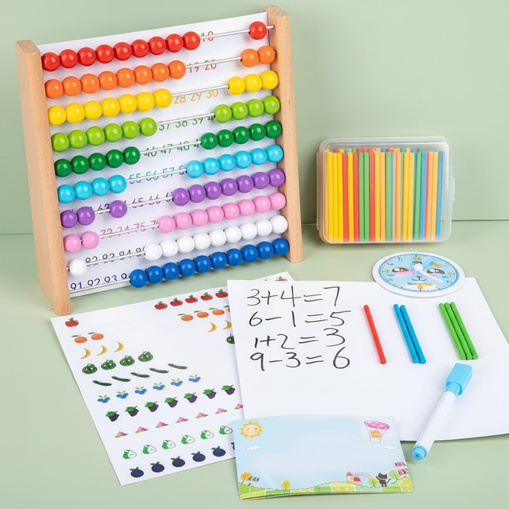 jeux de maths enfants en bois Montessori