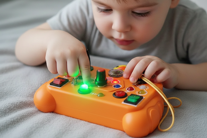 Mains enfant Busy Board LED orange développement motricité