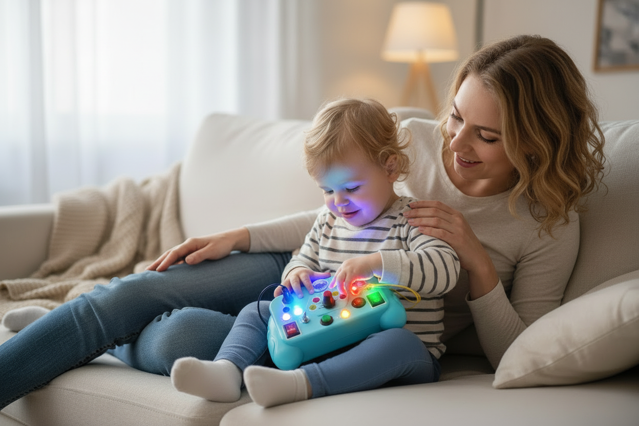 Parent enfant Busy Board LED complicité 