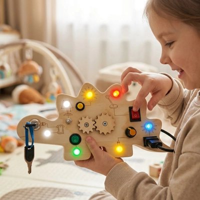 Busy board​ - planche occupée lumineuse portable pour voyage enfant 3 6 ans