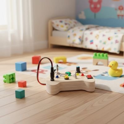 Busy board • tableau d’activités Montessori boutons LED apprentissage couleurs chiffres