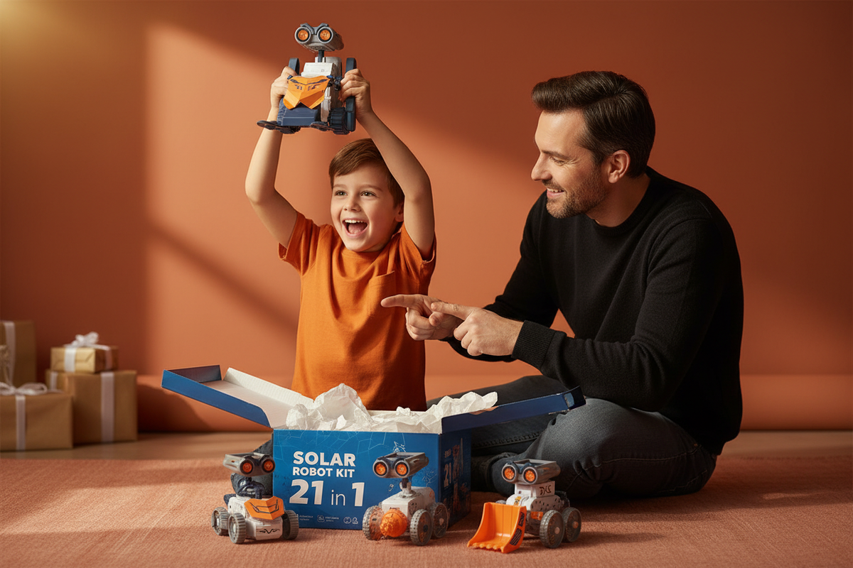 cadeau père fils robot solaire 