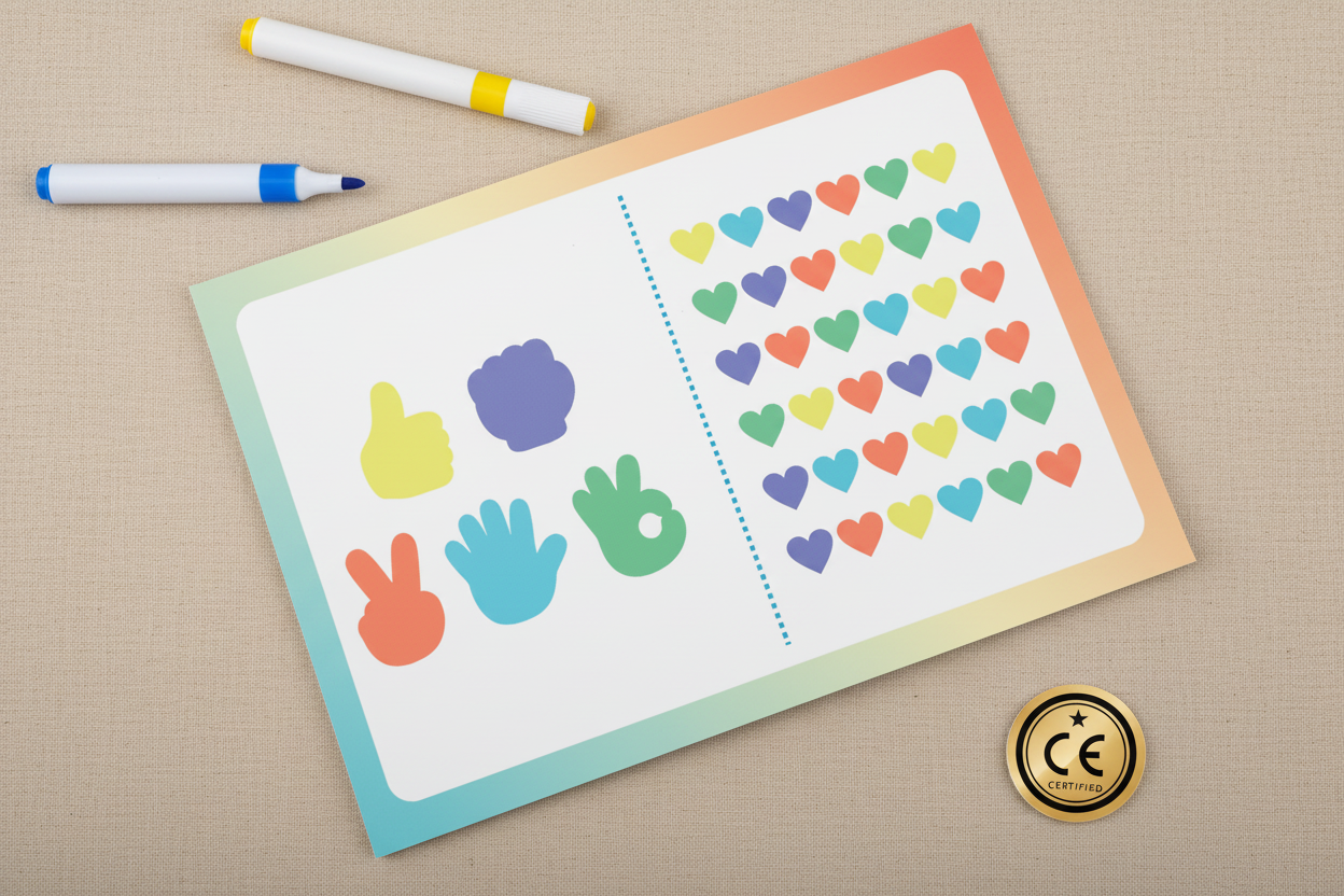 cahier de correspondance visuelle enfant, reconnaissance de gestes de la main 