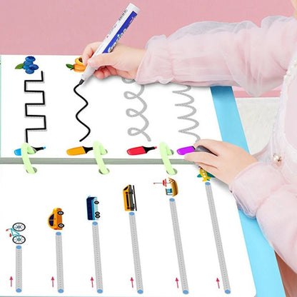 Cahier Réutilisable de Traçage Magique avec Stylo Effaçable - Jeu Éducatif Enfant
