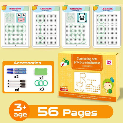 Cahier Réutilisable de Traçage Magique avec Stylo Effaçable - Jeu Éducatif Enfant