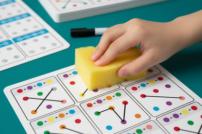 cartes à points effaçables pour préparer à l'écriture